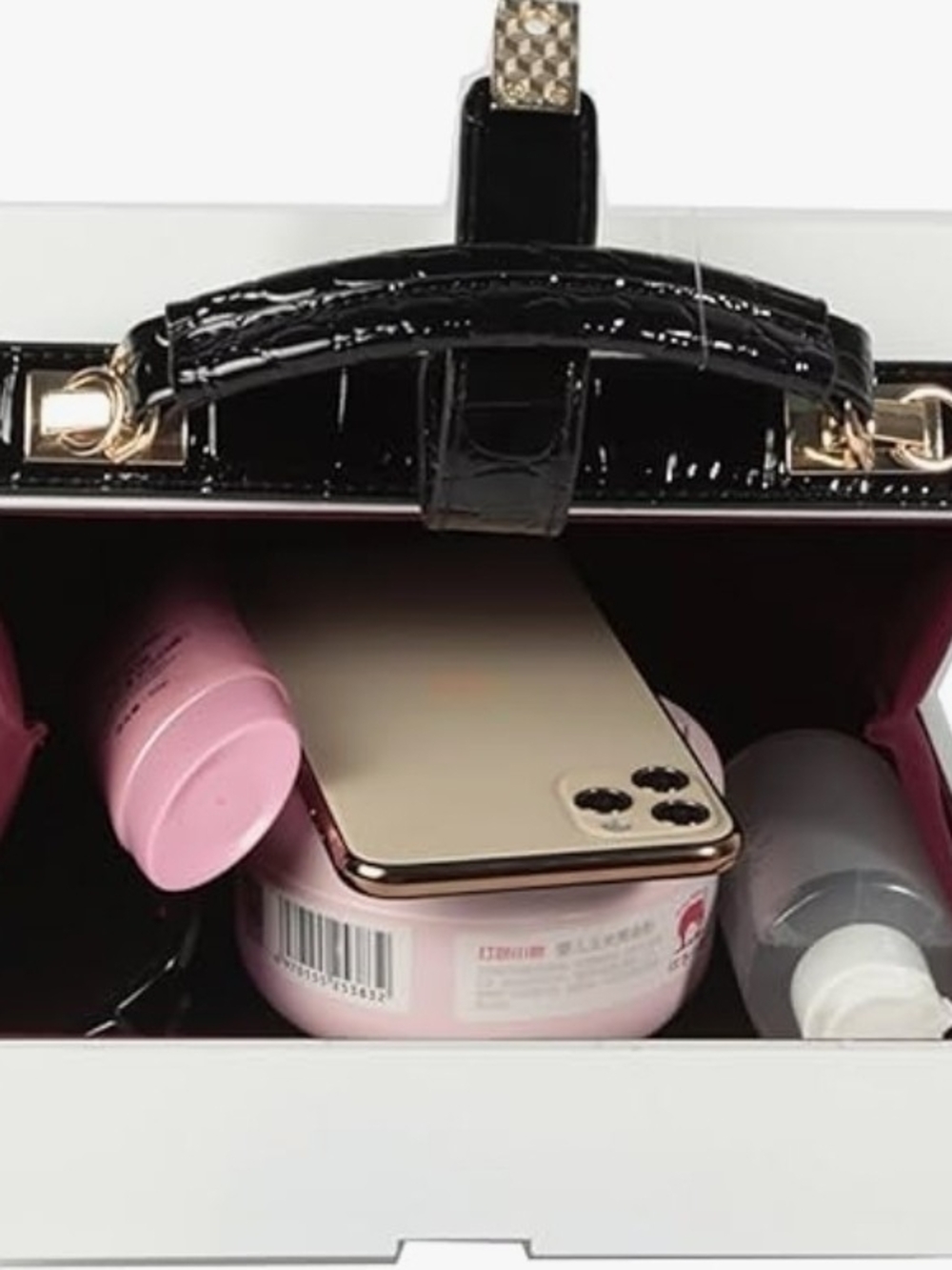 NWOT Women’s White Piano-Detail Handbag with Black Croc Strap - Picture 7 of 7
